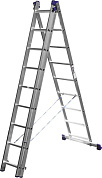Лестница универсальная, трехсекционная со стабилизатором, 9 ступеней (38833-09) СИБИН