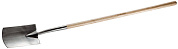 Лопата штыковая прямоугольная из нерж. стали, дерев. черенок "Профессионал" (4-39415) ЗУБР