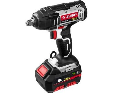 Гайковерт ударный аккум. ГУЛ-251 К (18.0 В, 1 акк. х 3.0 А/ч Li-Ion, 1/2", 250 Нм, чем.) ЗУБР