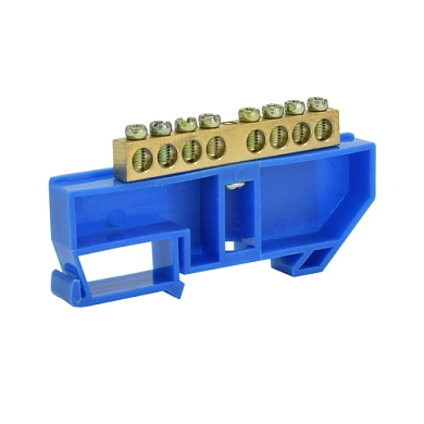 Шина N нулевая на DIN-изоляторе 8 отверстий синяя 68108 ETP