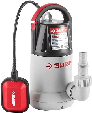 Насос погружной, ЗУБР ЗНПЧ-750, дренажный, для чистой воды, пропускная способность 250 л/мин, 750Вт,