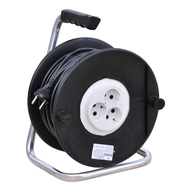 Удлинитель на катушке 40м (3 роз., 2,0кВт, б/з, ПВС 2х1,0), SPEC