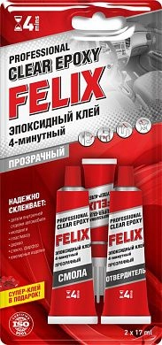 Клей эпоксидный прозрачный, 34мл (411040064) FELIX