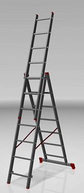 Лестница алюминиевая 3-х секц. NV1230 (7 ступ. 188/448см, 8.3кг) Новая Высота