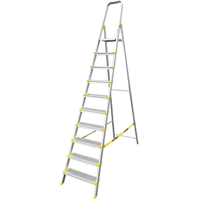 Лестница-стремянка алюм. одностор. усиленная АМS (10 ступ. 208/292см, 8.5кг) АЛЮМЕТ