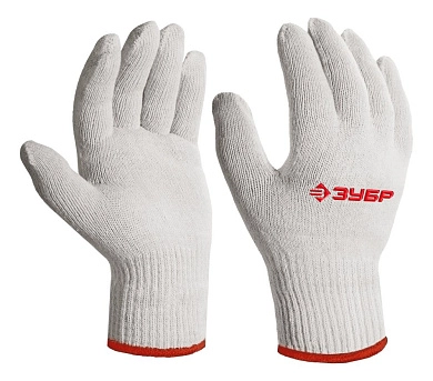 Перчатки ОПТИМА, S-M, х/б перчатки без покрытия, 10 класс (11445-M) ЗУБР