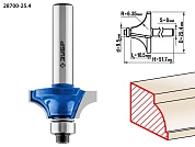 Фреза кром. калев. №1, D= 25,4мм, раб. дл.-10,5мм, рад.-6,35мм, хв.-8мм, d-9,5мм (28700-25.4) ЗУБР