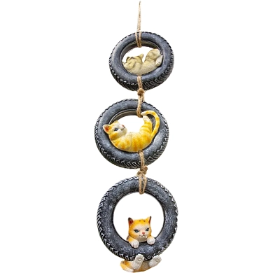 Фигура садовая ЧУДЕСНЫЙ САД 017 "Озорные котята" подвесная h43см (+19см подвес), полирезина