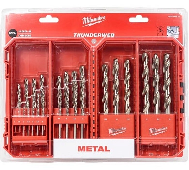 Набор cверл по металлу 1-13мм, 25шт. THUNDERWEB HSS-G GEN III (4932493870) Milwaukee