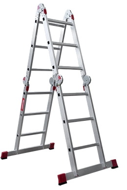 Лестница-трансформер алюм. широкая с помостом NV3330 (4х3 ступ. 94/348см, 16.3кг) Новая Высота