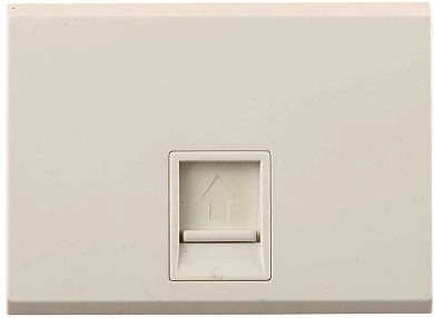 Розетка "ЭФФЕКТ" компьютерная, одинарная, без вставки и рамки, цвет бежевый (SV-54419-B) СВЕТОЗАР