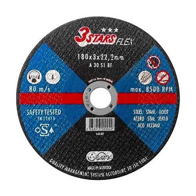 Круг отрезной 180х3.0х22.23 мм для металла (298221) SWATY 3STARS