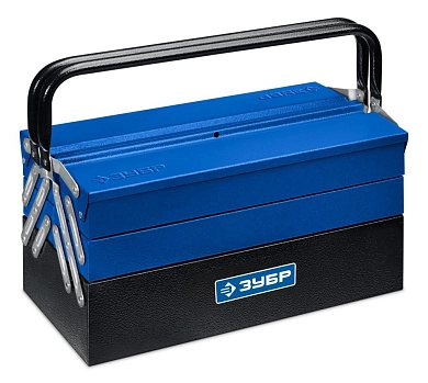 Ящик для инструмента металлический, раздв., 3 секц., 430 х 210 х 205 мм (17″)(38356-17) ЗУБР