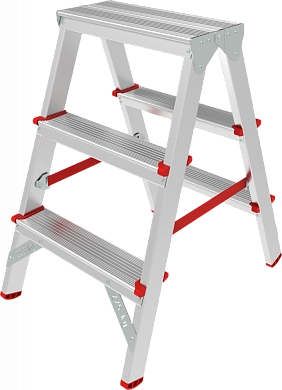Лестница-стремянка алюм. двухсторон. проф. NV3120 (2х3 ступ. 66см, 3.6кг) Новая высота