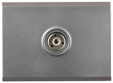 Розетка СВЕТОЗАР "ЭФФЕКТ" телевизионная, без вставки и рамки, цвет светло-серый металлик