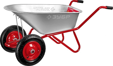 Тачка садово-строительная двухкколесная, пневматическое колесо,90 л, 180кг,Т-21 (39952) ЗУБР