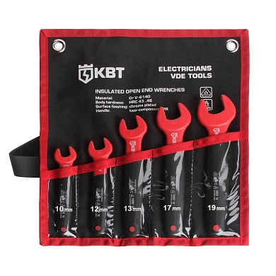 Набор ключей рожк. одностор. диэл. 10-19мм (НИИ-06) КВТ