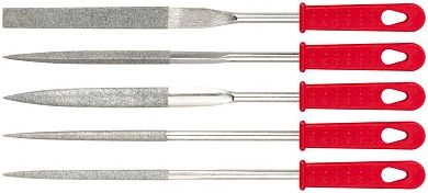 Надфили алмазные, 5шт., 5x170мм (широкие)(F_42159) КУРС