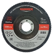 Круг лепестковый 125х22.23 мм для металла, Р40, тип КЛТ1 (плоский)(02520-100040) HAMMER