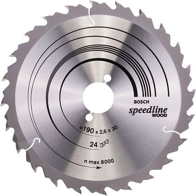Диск пильный 190х30х2.6х24 Speedline Wood (2 608 640 801) BOSCH