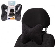 Подушка-косточка на подголовник "Алькантра", 1 шт., черная AIRLINE