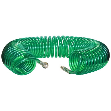 Шланг полиурет. cпиральный 15 м, ф 6/8 мм c быстросъемн. соед. SKIPER PUH-60815