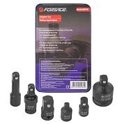 Набор адаптеров ударных 6пр., (адаптеры 4шт., удлинитель 125мм, кардан 1/2'')(F-4068MPB) Forsage