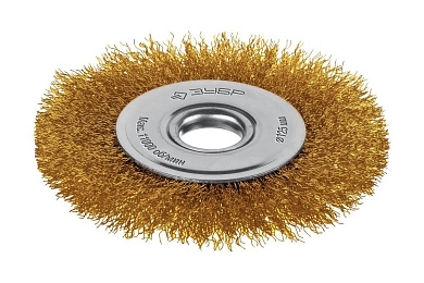 Щетка дисковая (гофр) d=125х22мм, латун.пров. 0.3мм (35171-125) ЗУБР