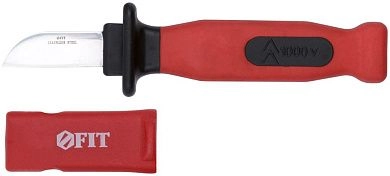 Нож диэлектрический прямой, лезвие 50мм, прорез. ручка (F_10605) FIT