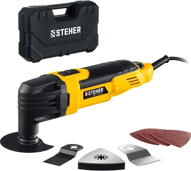 Резак (реноватор) сетевой MFT-400 SK (400 Вт, угол.кол.. 3гр., набор насадок, OQIS/OIS, кейс) STEHER