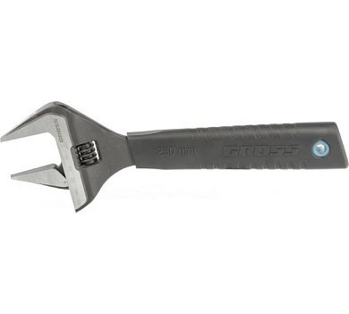 Ключ разводной 250мм, до 50мм, тонкие губки, защитные насадки (15569) GROSS