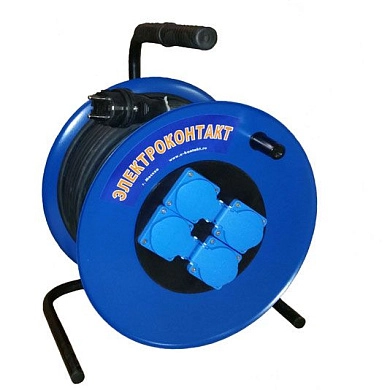 Удлинитель на катушке 30м (ПВС 3х1.5мм2, 3,5кВт/16А, IP44, 4 р., 220В, мет. кат) УХз16-004P