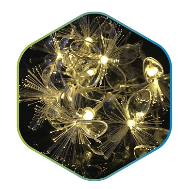 Гирлянда светодиодная (IP20 2хАА 1.5м Цветы теплый белый) LKB2001 ETP