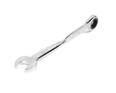 Ключ комбинированный с трещ., удлиненный, 19х19мм, с изог/рук., хром.покр. (121245) HORTZ