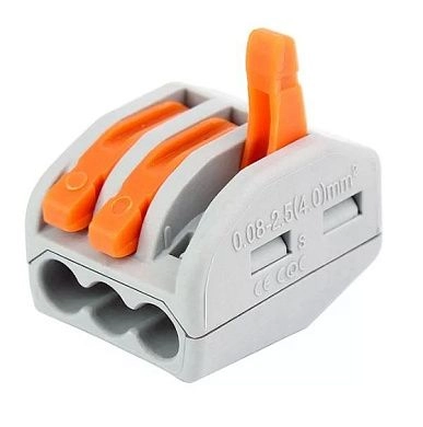 Клемма монтажная СМК 413 с рычагом (400В 32А 3 гнезда 0,08-2.5мм2 серый) 10 шт./уп 40413 ETP