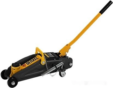 Домкрат гидравлический подкатной с фиксатором, 2т, 130-330мм (51153) DENZEL