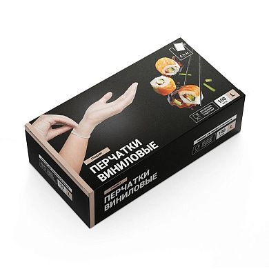 Перчатки виниловые (9 гр), белые, L, 100 шт. (15636) А.Д.М.