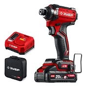 Винтоверт ударный аккум. ВБУ-180-21 (LMS) (20.0 В, 1 акк. х 2 А/h, HEX 1/4", 180 Нм, сум.) ЗУБР