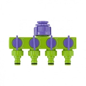 Разветвитель четырёхканальный 1/2"-3/4", регулируемый (66425) PALISAD