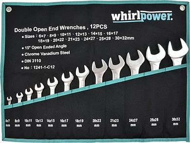 Набор ключей рожковых 6-32мм, 12пр., Cr-V (1241-1-C12) WHIRLPOWER