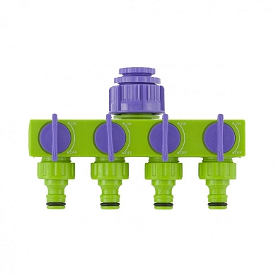 Разветвитель четырёхканальный 1/2"-3/4", регулируемый (66425) PALISAD