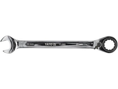 Ключ комбинированный с трещоткой с переключением 22мм CrV (YT-1665) YATO