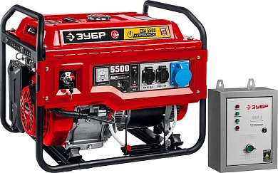 Генератор бензиновый СБА-5500 (5500Вт, 220В, автозапуск) "МАСТЕР" ЗУБР