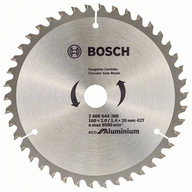 Диск пильный 160х20/16х2.0/1.4х42 Eco AL (2 608 644 388) BOSCH