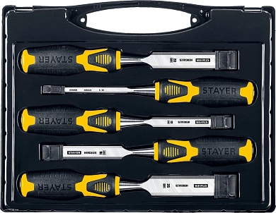 Набор стамесок с двухкомпонентными ручками, 6/10/12/16/20мм, 5ш., Profi (18205-H5_z01) STAYER