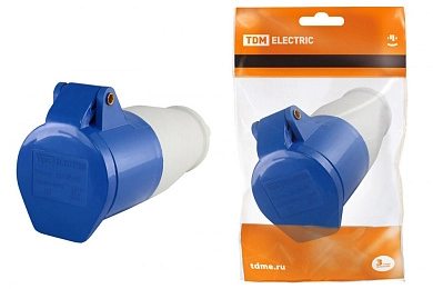 Розетка 223 переносная 2Р+РЕ 32А 220В P44 (SQ0603-0015) TDM