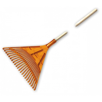 Грабли веерные пластмассовые  510мм 22 зубца с деревянным черенком (KT-CX22B) BRADAS