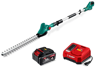 Кусторез аккумуляторный КРАШ-2046-41 (20.0 В, 1 акк. х 4 A/h, со штангой, L=1,8-2,7м) ЗУБР