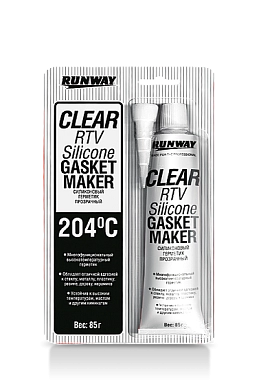 Герметик-прокладка силиконовый прозрачный 85 г. (RW8502) RUNWAY
