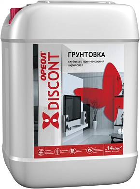 Грунтовка "ОРЕОЛ" глуб. проник. водно-дисперс. полиакрил. для наруж. и внутр. работ "ДИСКОНТ" 1.0 кг